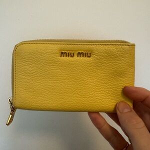 Miu Miu Mustard Yellow Leather Accessory